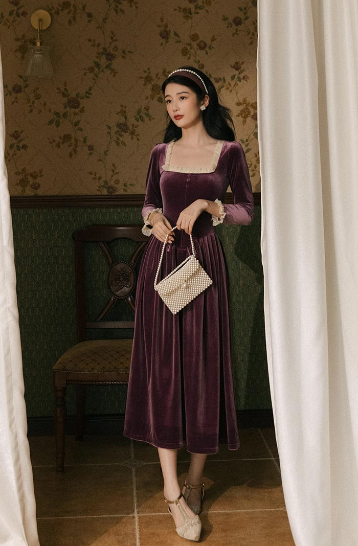 Velvet Princess Midi Dress (2 Colors)