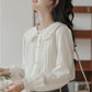 Ruffled Peter Pan Collar Blouse (White)
