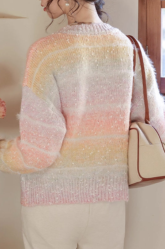 Sherbet Stripe Sweater (Pastel Rainbow)