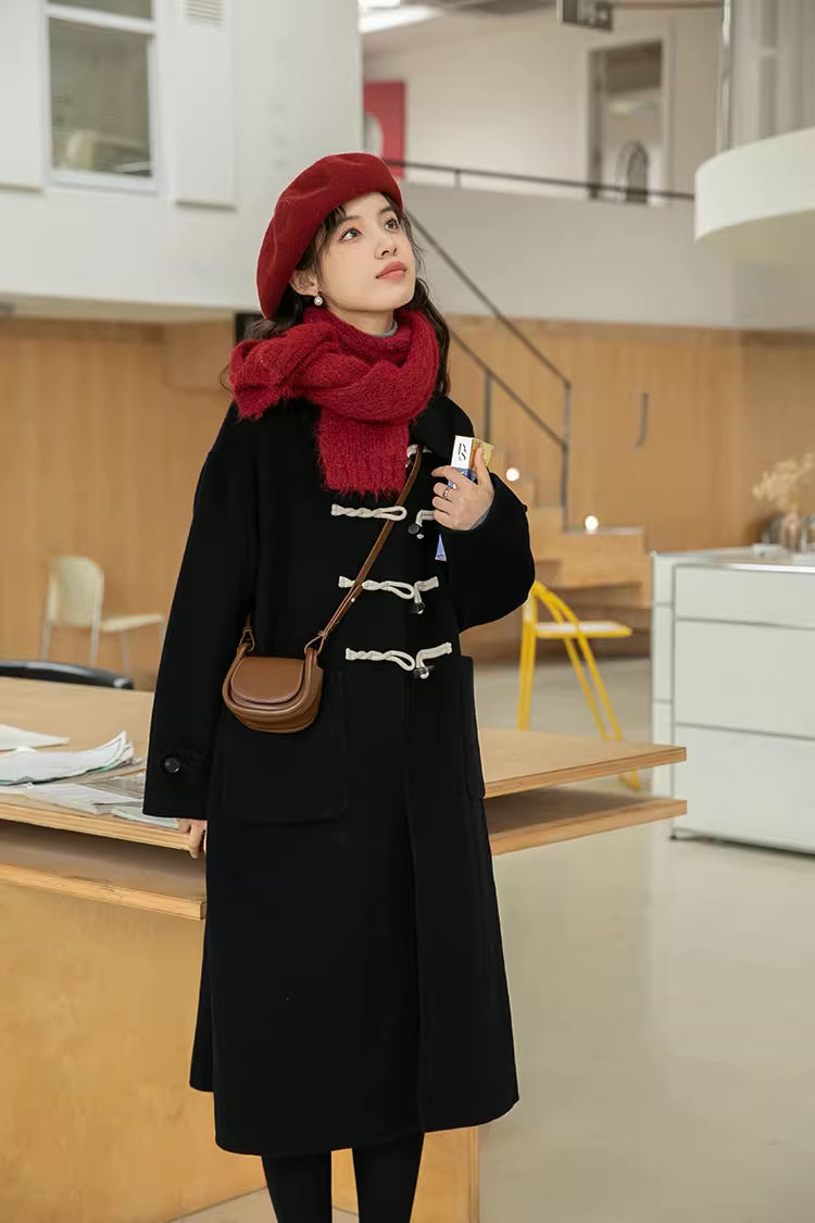 Basic Toggle Button Midi Coat (2 Colors)