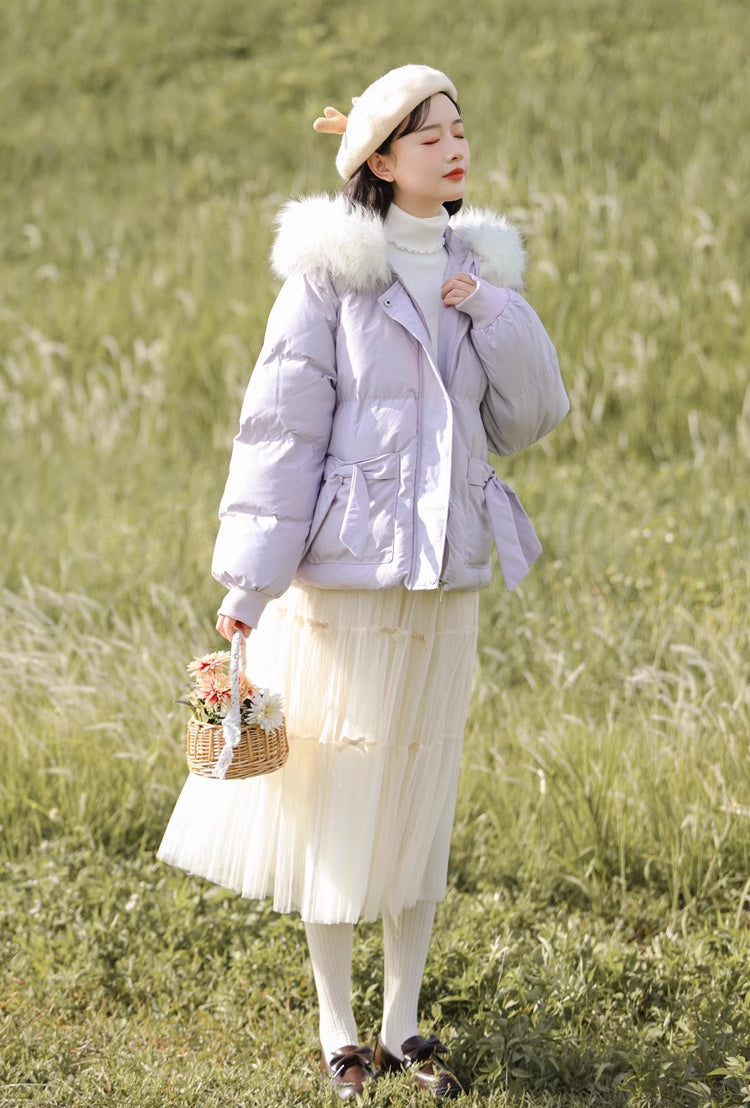 Little Bow Puffer Jacket (5 Colors)