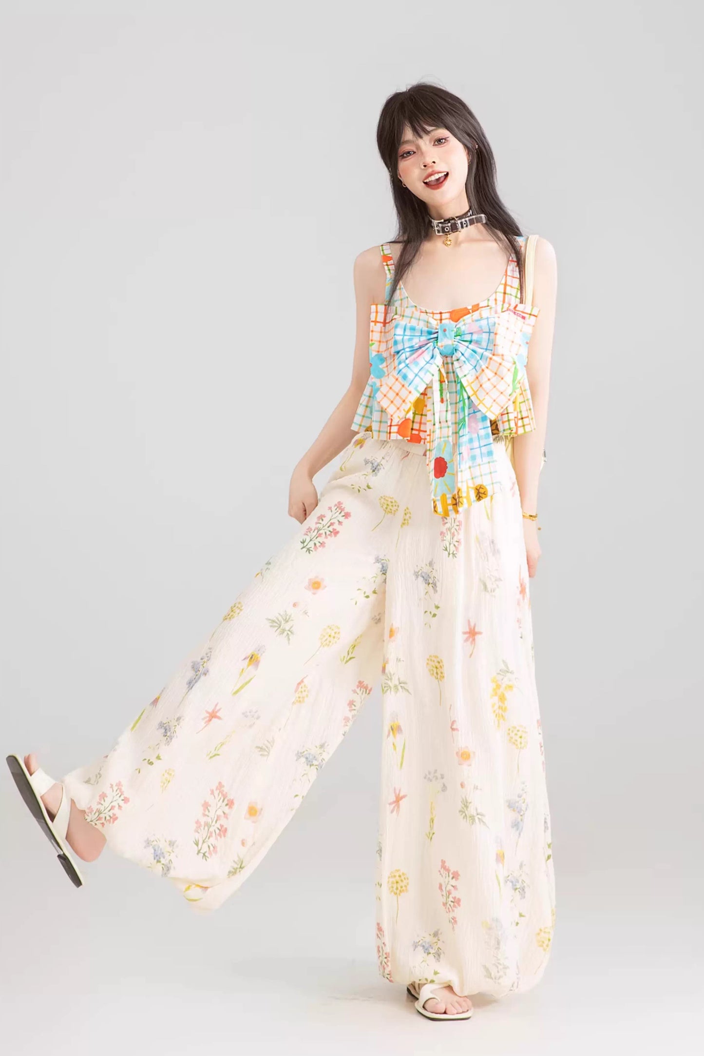 Dried Flowers Lantern Pants (Cream)