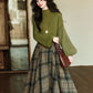 Willow Plaid Sweater & Skirt Set (Green)