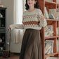 Cinnamon Fair Isle Sweater (Cream)