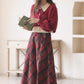 Merry Plaid Midi Skirt (Red)