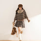 Library Plaid Capelet & Mini Skirt Set (Grey)