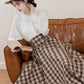 Choco Plaid Midi Skirt (Brown)