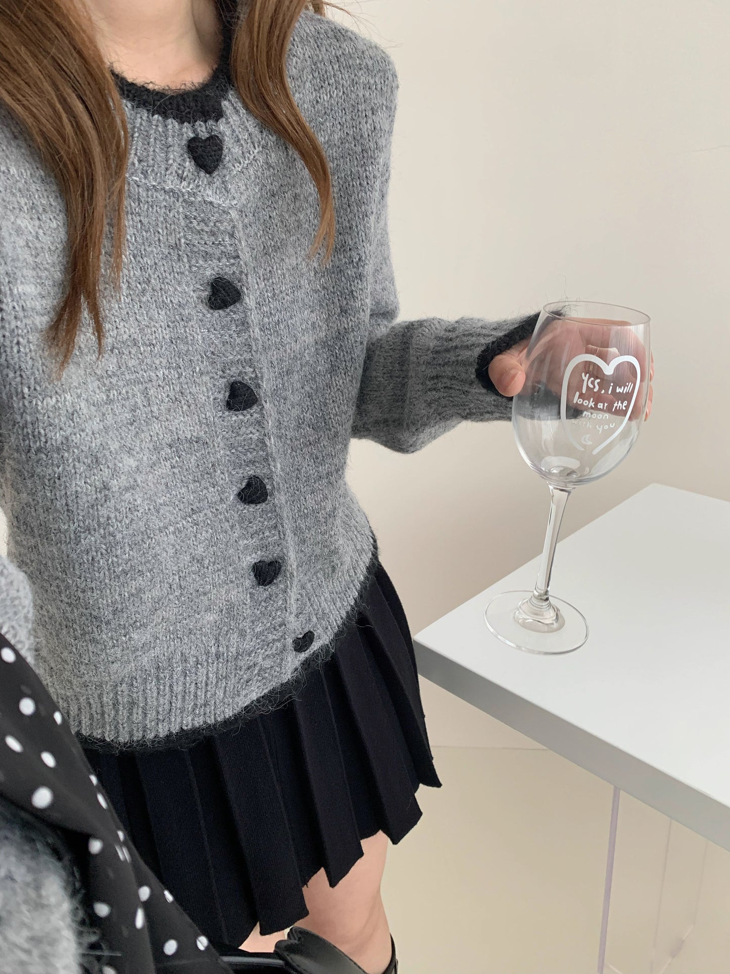 Heart Button Cardigan (2 Colors)