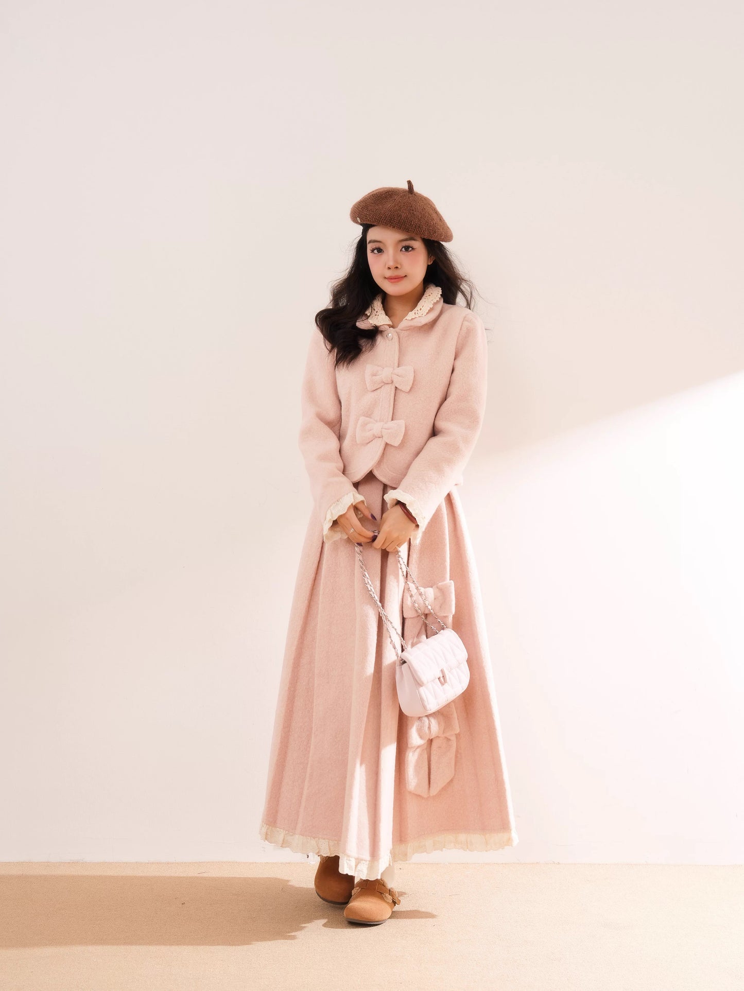 Sweet Bow Jacket & Skirt Set (Pink)