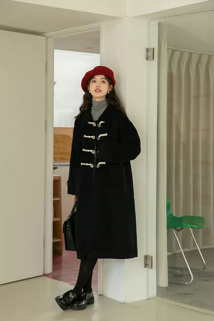 Basic Toggle Button Midi Coat (2 Colors)