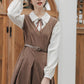 Basic Twofer Pinafore Dress (Brown)