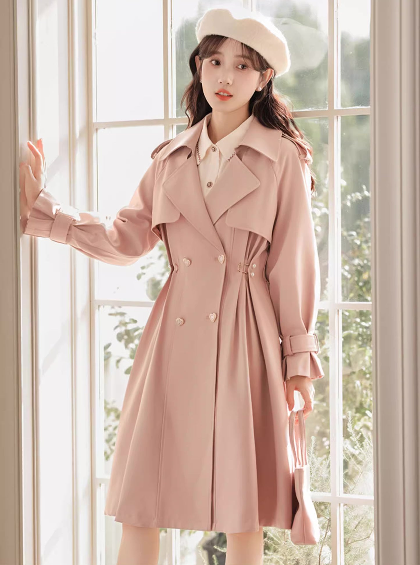 Sweet Heart Trench Coat (Pink)