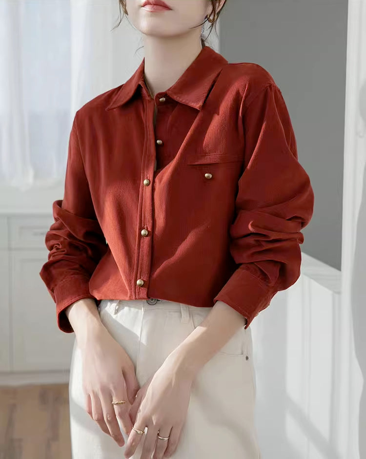 Maple Woven Button Up Shirt (2 Colors)