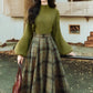 Willow Plaid Sweater & Skirt Set (Green)