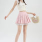 Bow Lace Pleated Mini Skirt (7 Colors)