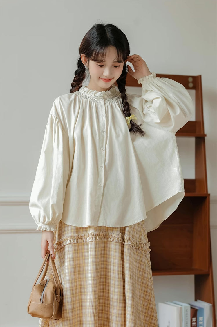 Marshmallow Puff Blouse (Cream)