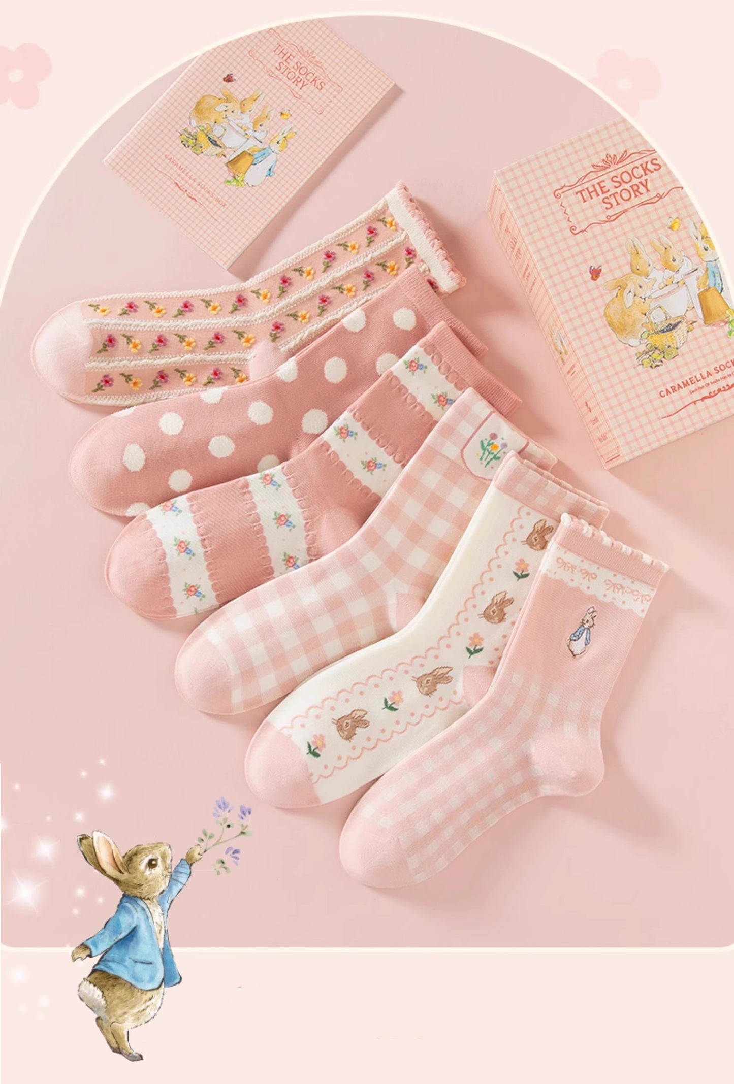 Peter Rabbit Socks Gift Box (Pink)