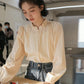 Frilly Collar Blouse (Yellow Beige)