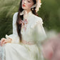 Rosy Bows Midi Dress (White)