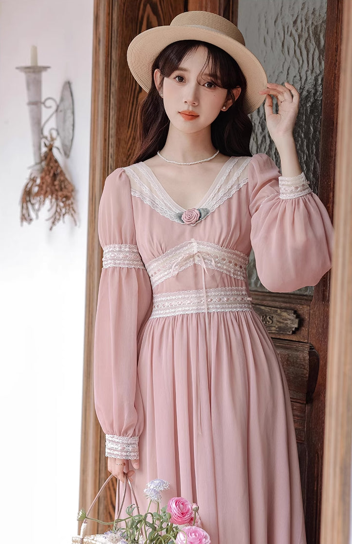 Rose Fairy Midi Dress (Pink)