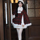 Merry Plaid Mini Dress & Capelet Set (Red)