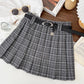 Cinnamon Plaid Belted Tennis Skirt (3 Colors)