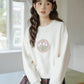 Crochet Tulip Sweatshirt (White)