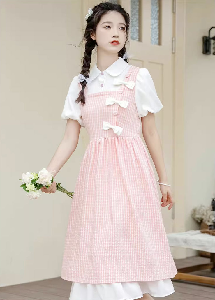 Gingham Bows Twofer Dress (3 Colors)