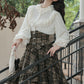 Ornate Lace Puff Sleeve Blouse (Cream)
