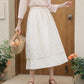 Broderie Apron Midi Skirt (Cream)