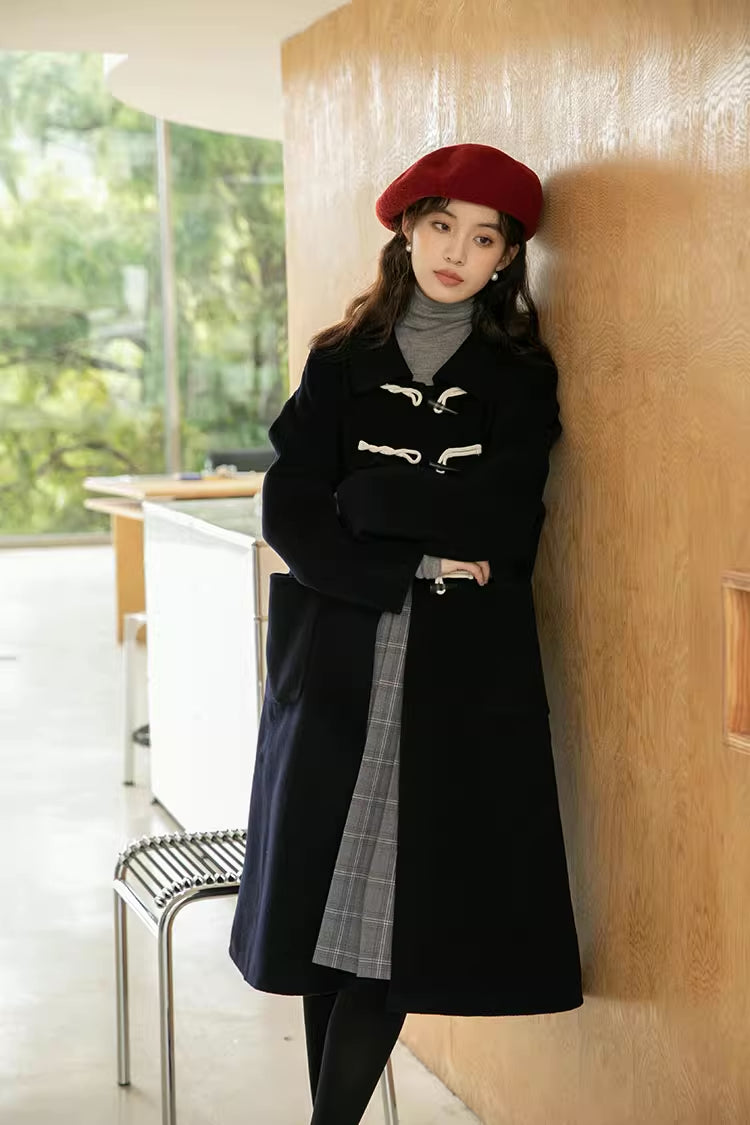 Basic Toggle Button Midi Coat (2 Colors)