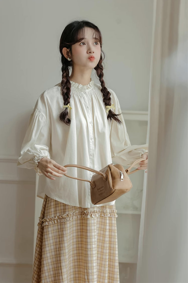 Marshmallow Puff Blouse (Cream)