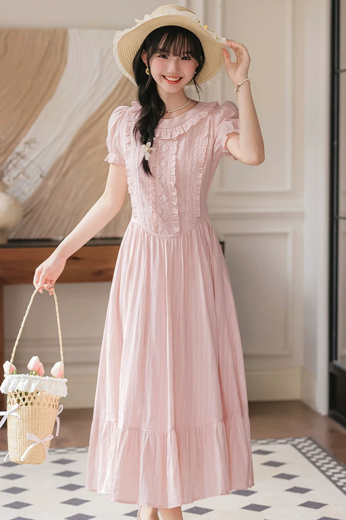 Blossom Tea Midi Dress (Pink)