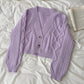 Pastel Cropped Cable Knit Cardigan (4 Colors)