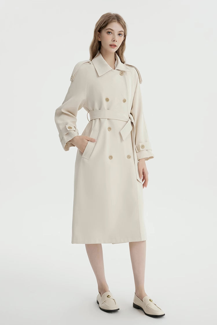 Essential Trench Coat (White)