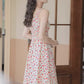 Camellia Smocked Midi Dress (Cream/Red)