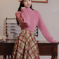 Strawberry Matcha Sweater & Midi Skirt Set (Pink/Green)