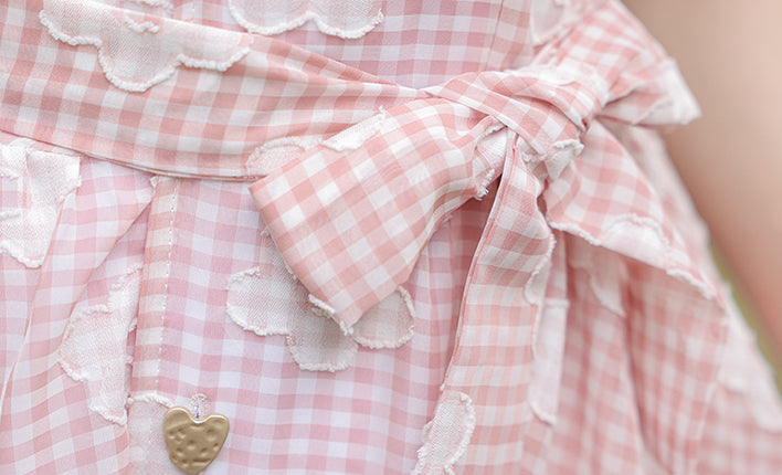 Gingham Daisy Shirt Dress (Pink)