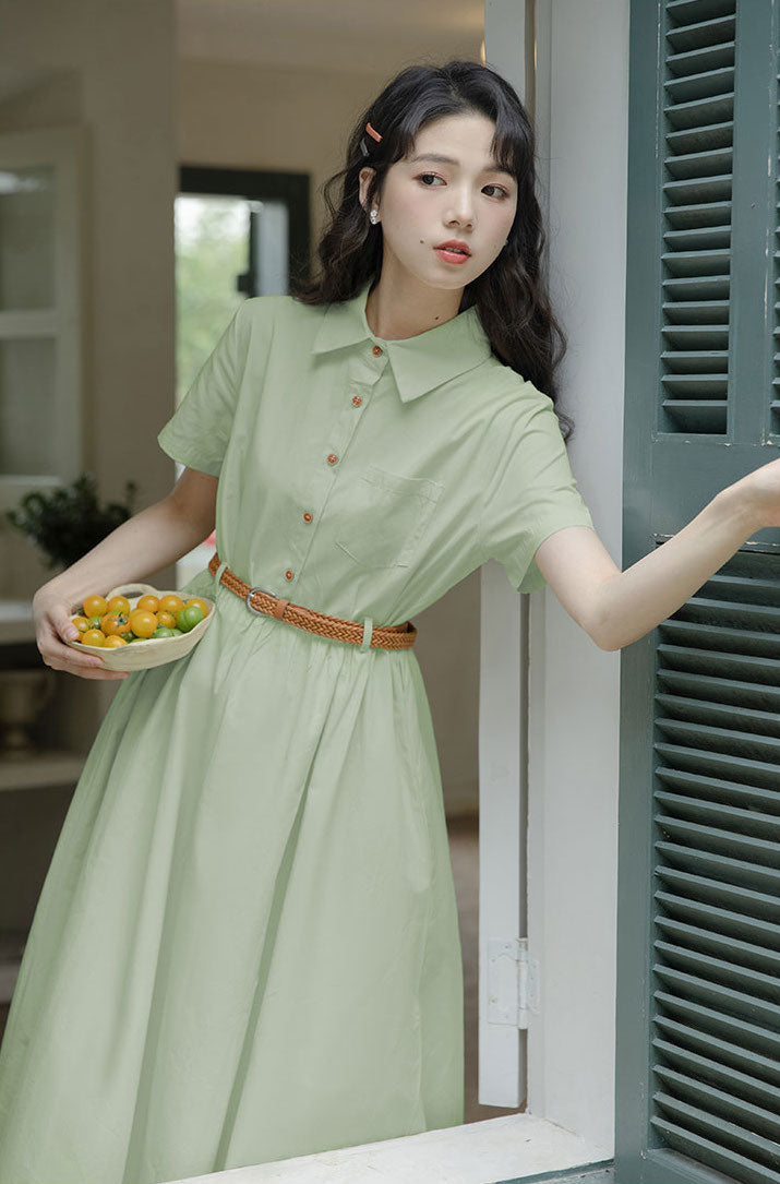 Beach House Shirt Dress (2 Colors) Green / M Beach House Shirt Dress (2 Colors) Green / M
