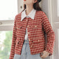 Houndstooth Tweed Jacket (Red)