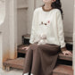 Waffle Knit Flower Sweater (2 Colors)