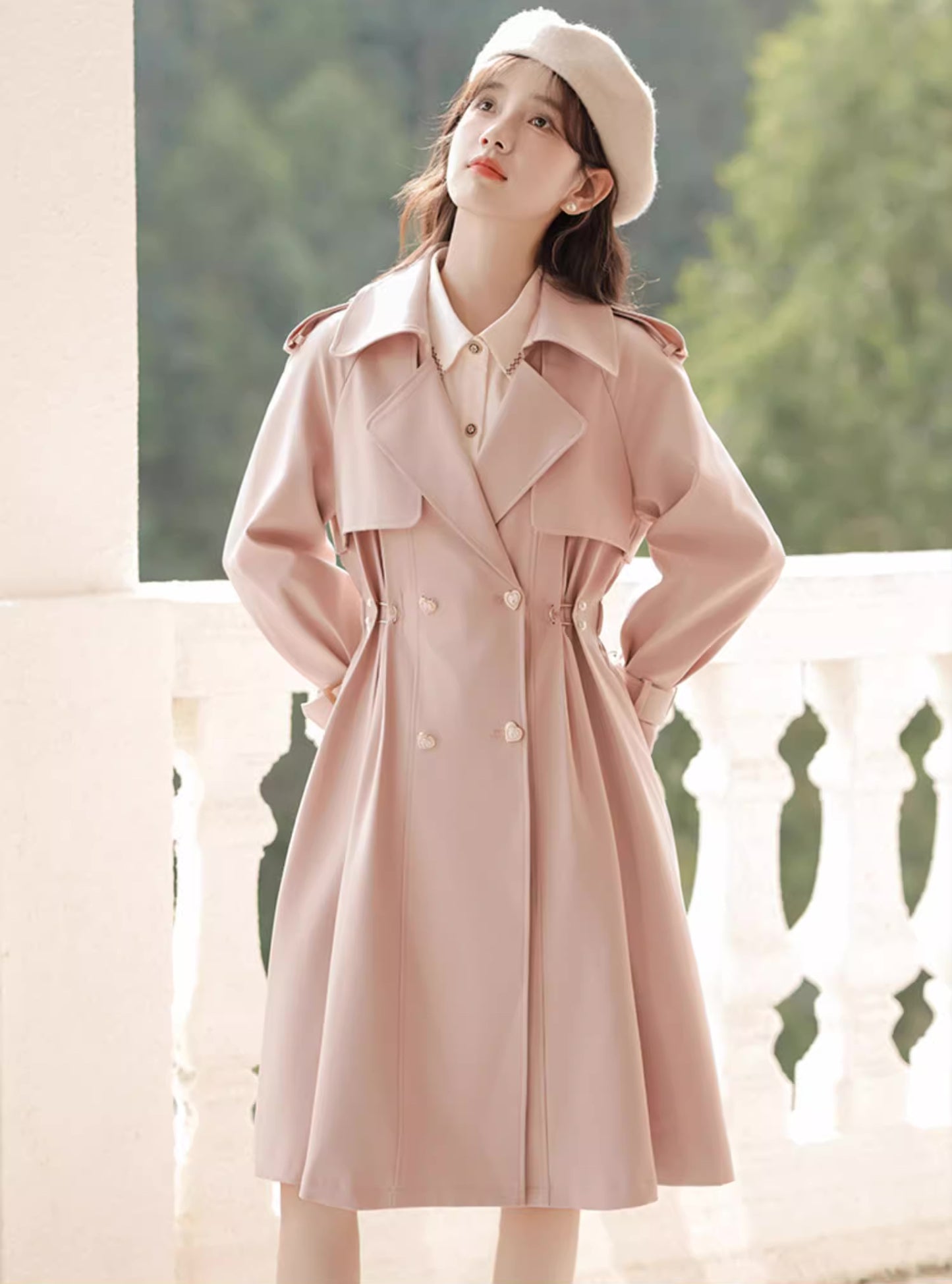 Sweet Heart Trench Coat (Pink)