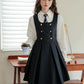 Double Breasted Mini Pinafore Set (Navy)