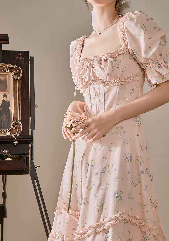 Afternoon Tea Floral Dress (Pink)