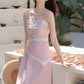 Coco Plaid Midi Cami Dress (Pink)