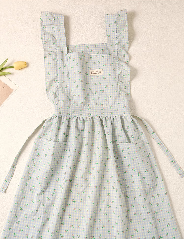 Gingham Floral Apron (2 Colors)