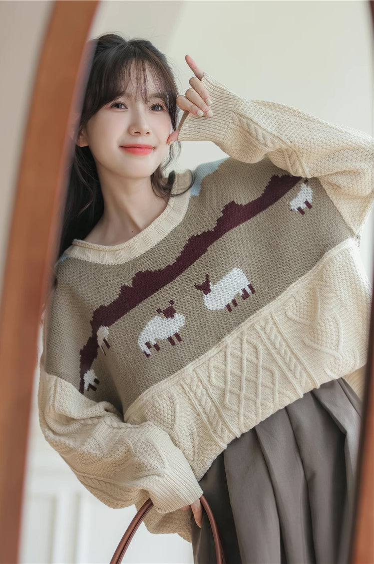 Sheep Country Sweater (Cream)