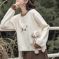 Waffle Knit Flower Sweater (2 Colors)