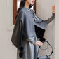 Sesame Sweater Dress & Capelet (Gray)