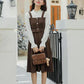 Corduroy Knit Belted Twofer Midi Dress (2 Colors)